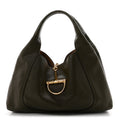 Grained Calfskin Softbit Maxi Shoulder Bag Forest Green