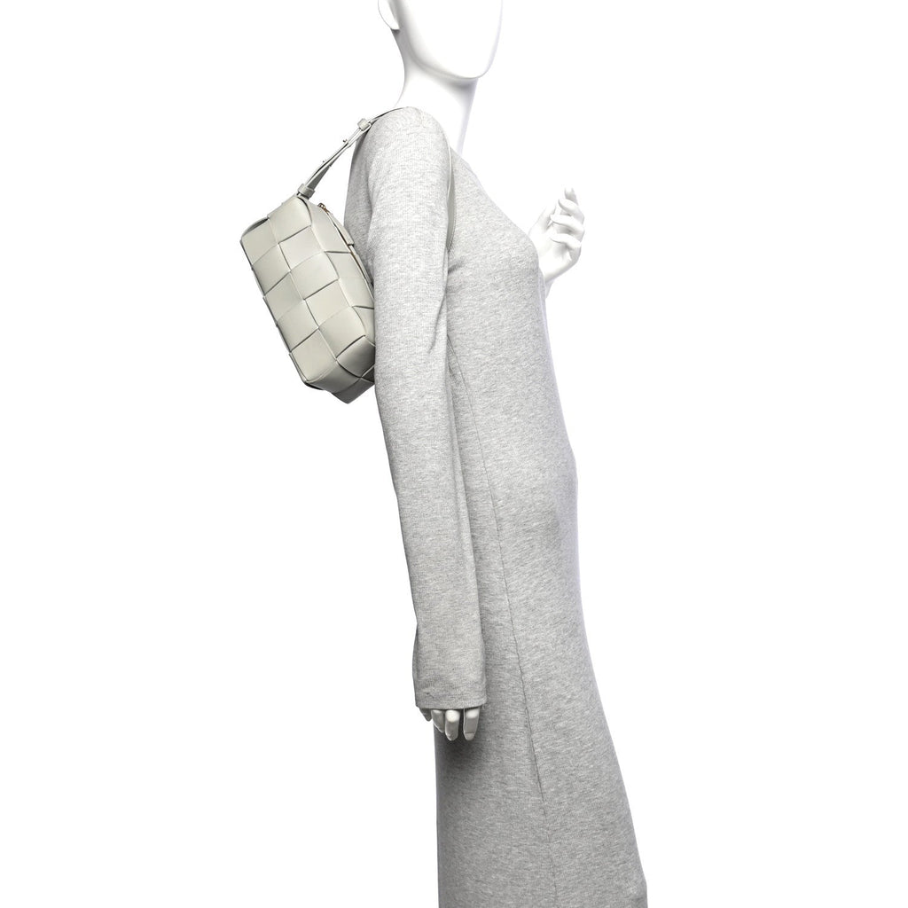 Lambskin Maxi Intrecciato Small Brick Cassette Bag Agate Grey