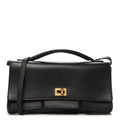 Smooth Calfskin Small Bel Air Clutch On Strap Black Black