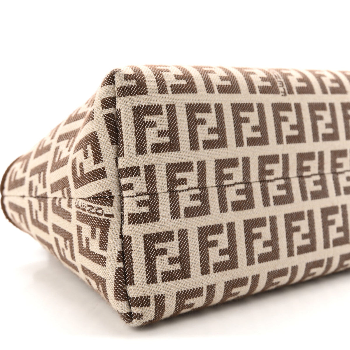 Vitello Grace Jacquard FF Mini By The Way Top Handle Boston Bag  Gianduia Panna