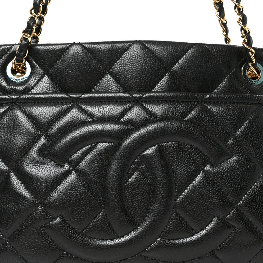 Caviar Quilted Timeless CC Soft Tote Black