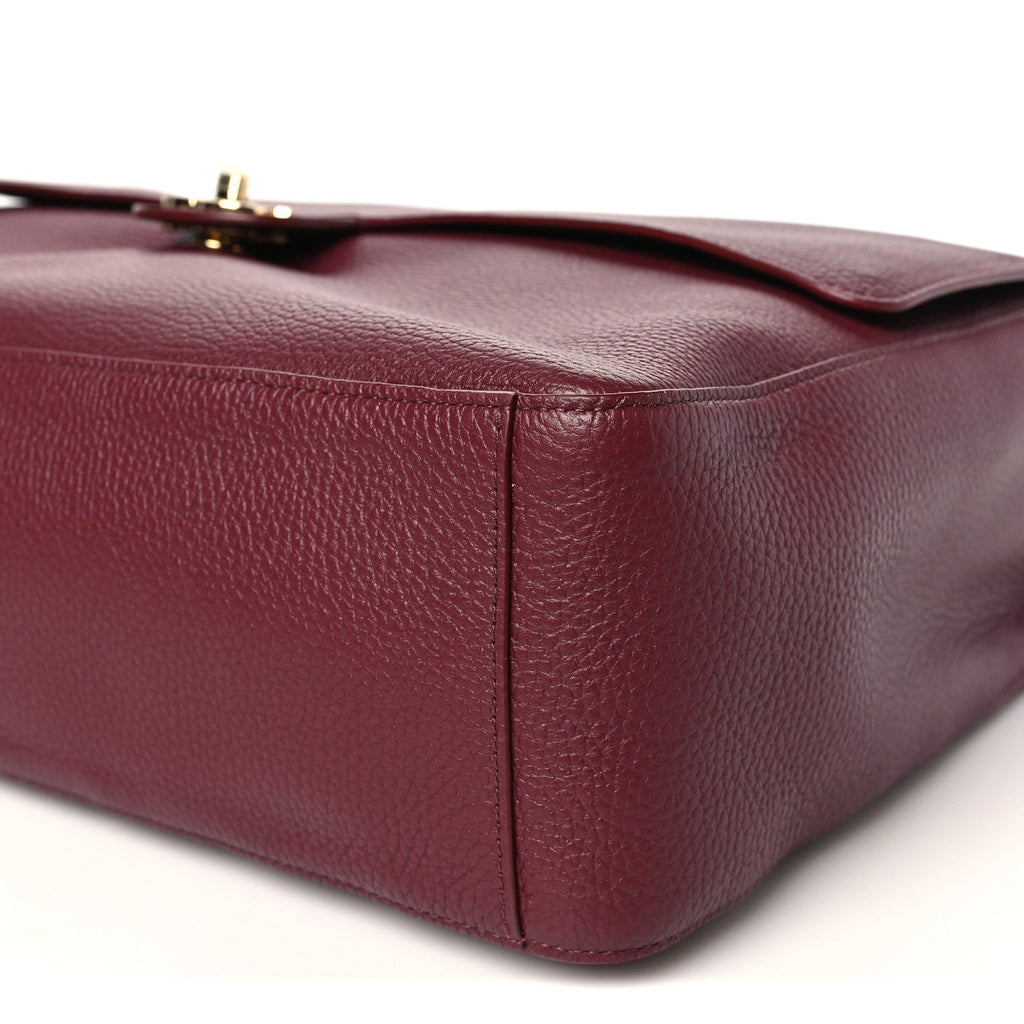 Grained Calfskin Souplissimo Maxi Flap Burgundy