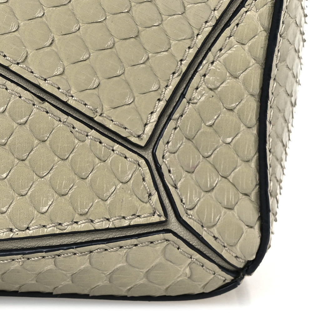 Snakeskin Mini Puzzle Bag Marble Green
