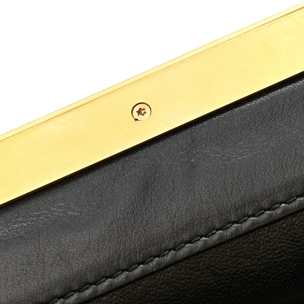 Smooth Calfskin Medium Clasp Shoulder Bag Black