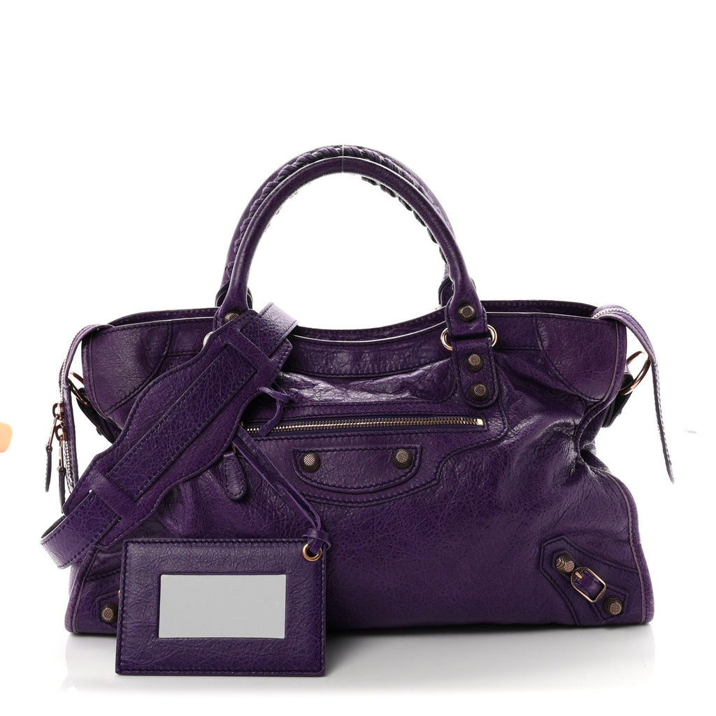 Agneau Giant 12 Rose Gold Hardware City Dark Violet