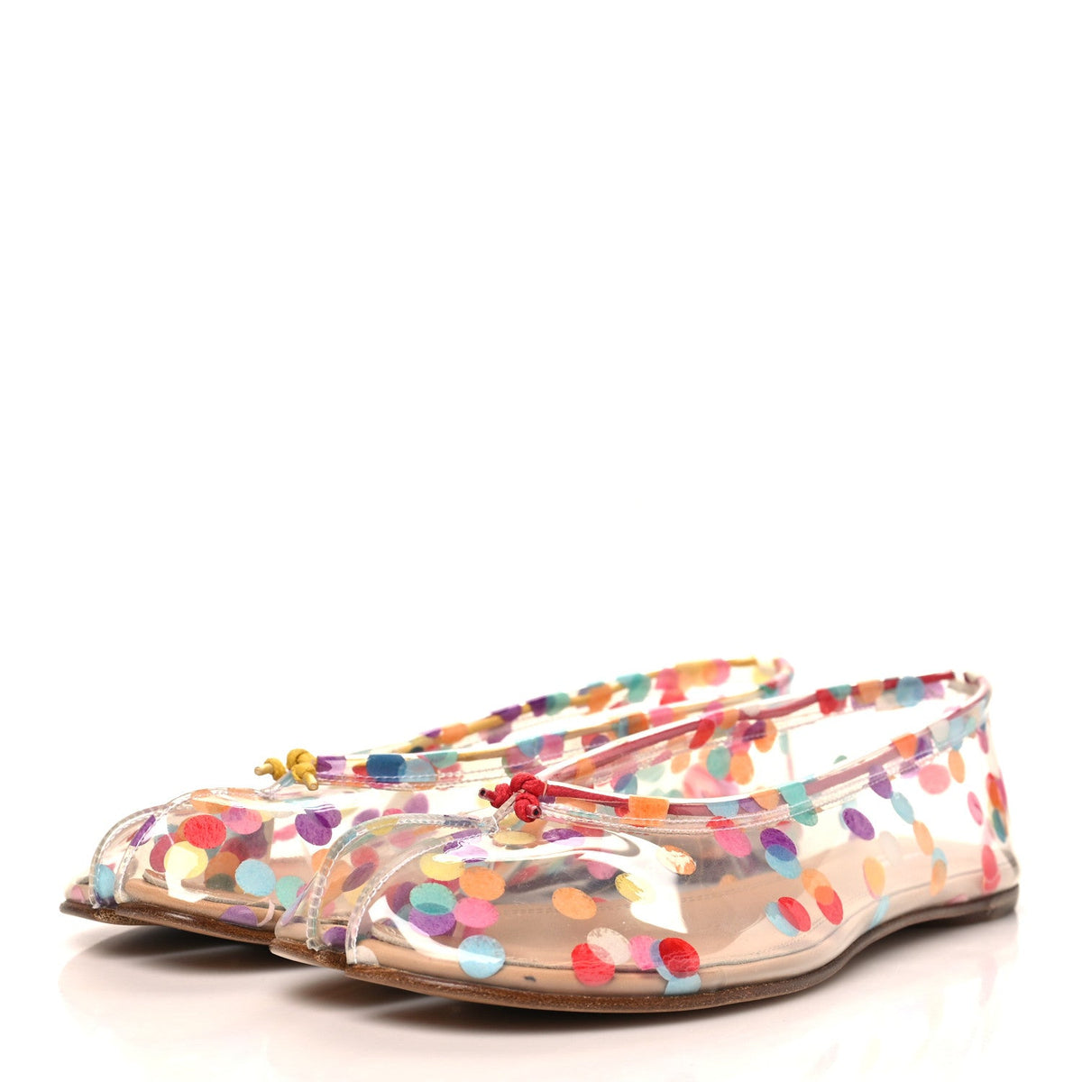 PVC Confetti Printed Tabi Ballerina Flats 39 Multicolor