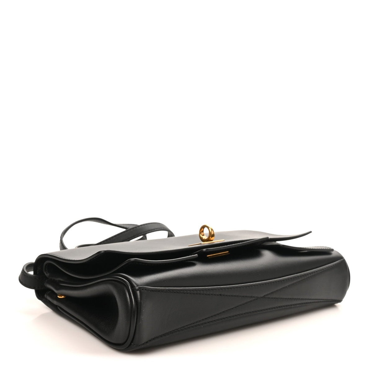 Smooth Calfskin Small Bel Air Clutch On Strap Black Black