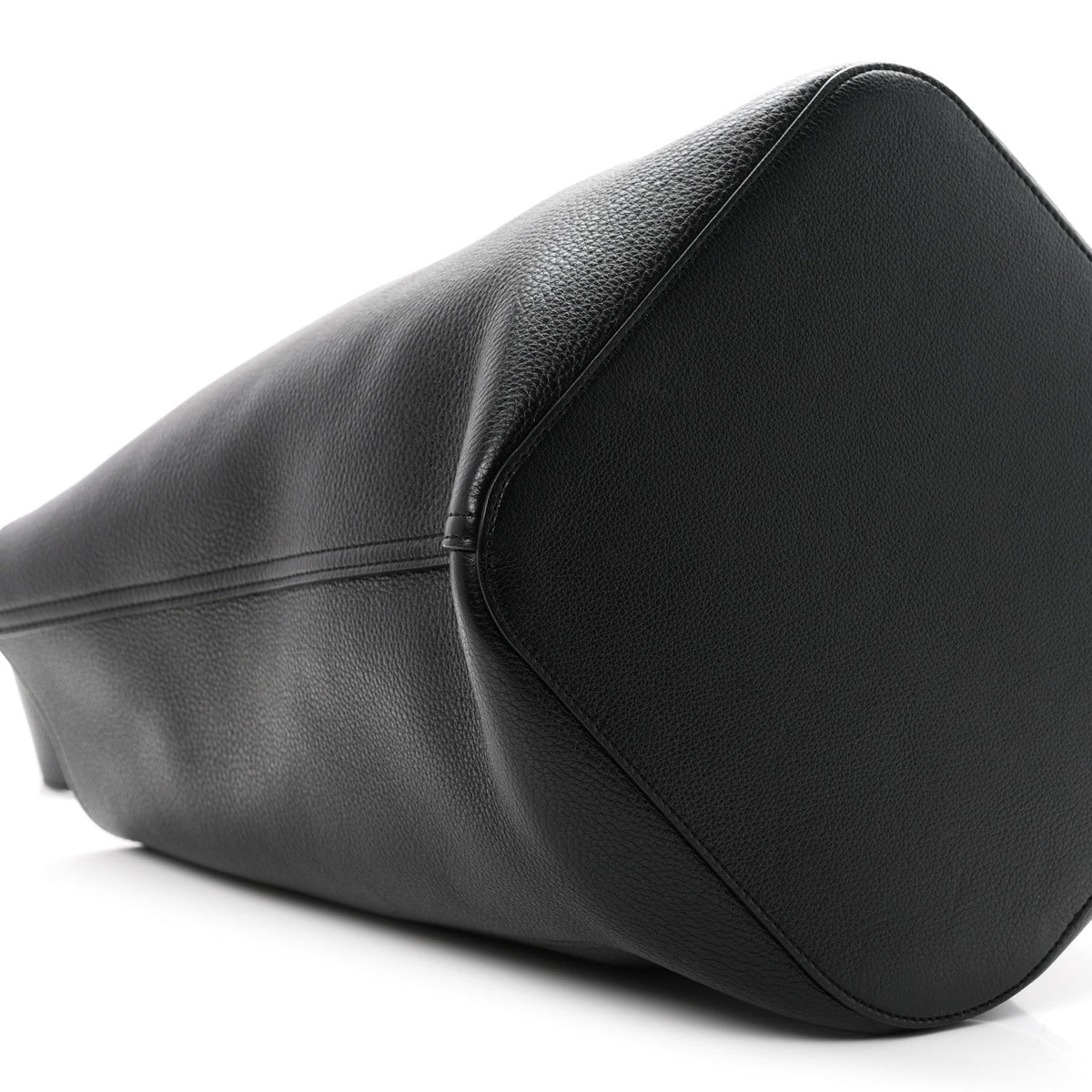 Soft Grained Calfskin Large Pebble Bucket Bag Black