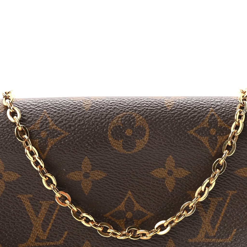 Monogram Pochette Felicie Chain Wallet Fuchsia