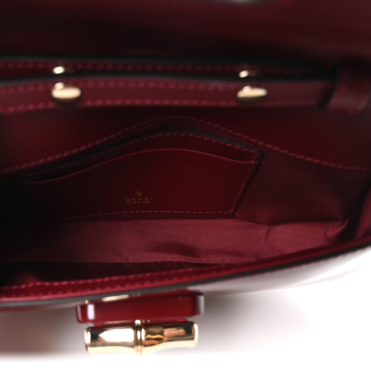 Shiny Calfskin Small Bamboo Night Bag Rosso Ancora