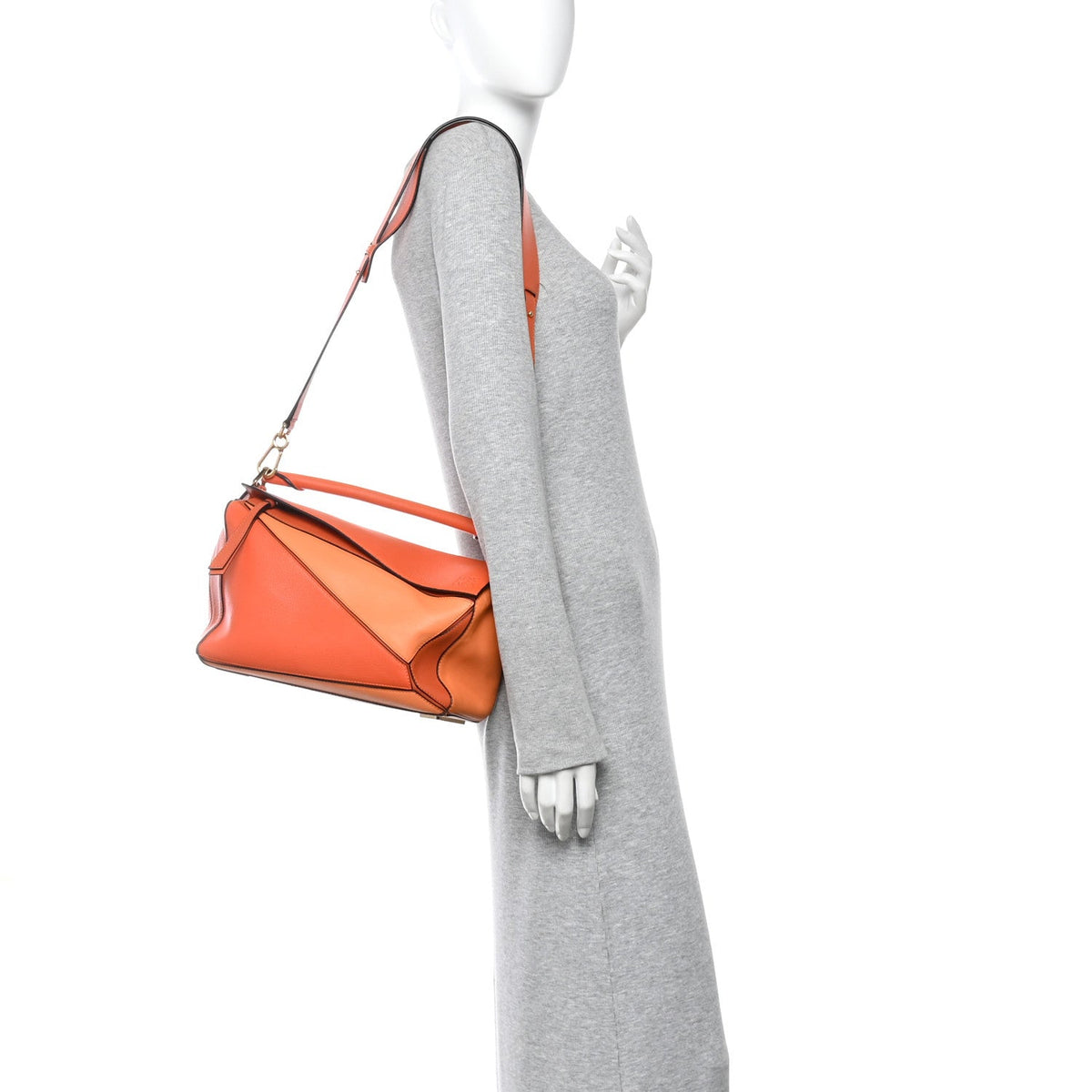 Calfskin Medium Puzzle Bag Orange Multi