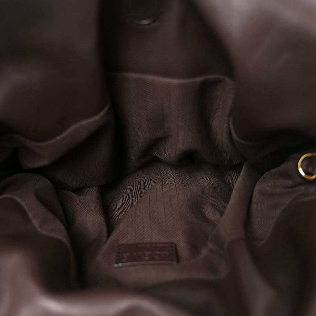 Calfskin Flamenco Puffer Knot Bag Dark Brown