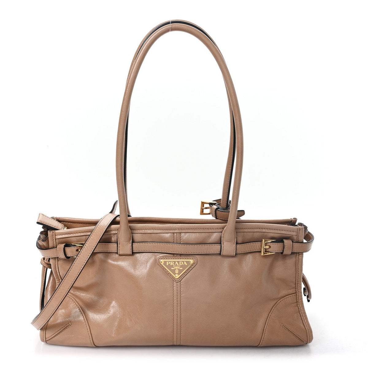 Shiny Nappa Medium Bonnie Shoulder Bag Cameo
