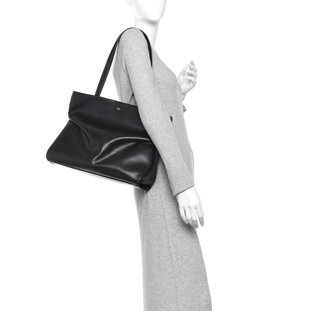Calfskin Judy East West Tote Black