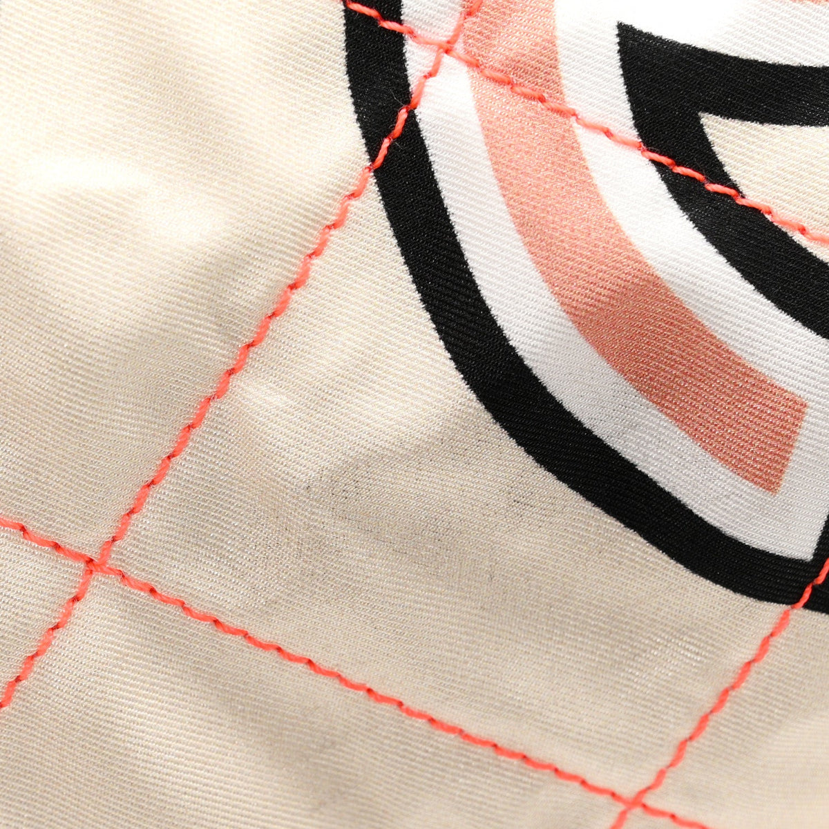 Nylon Stitched Printed Logo Shopping Bag Black White