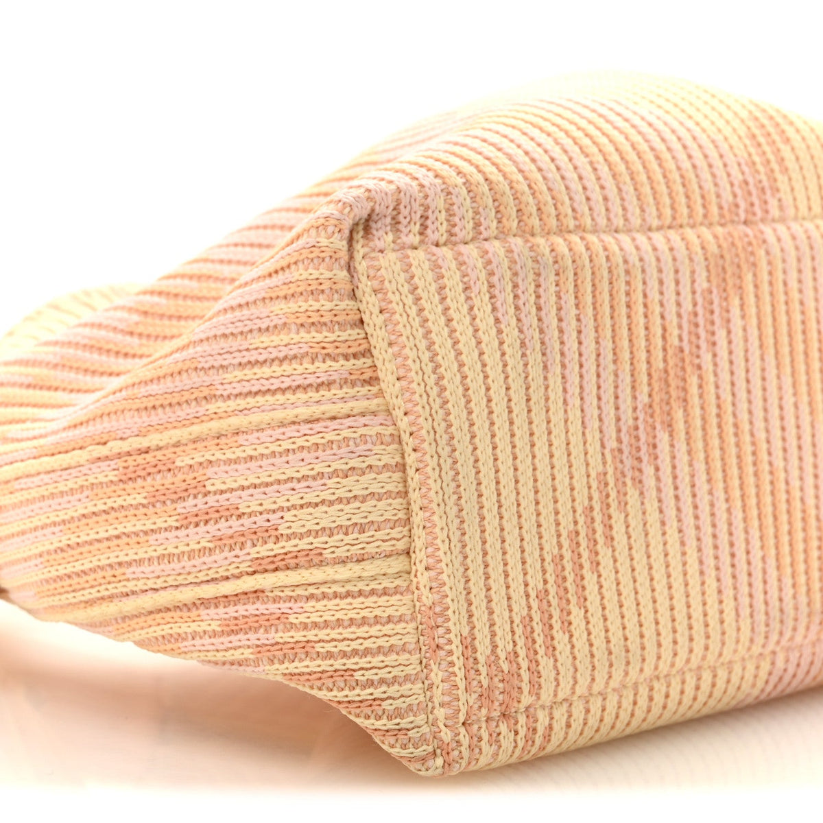 Canvas Knitted Check Mini Peg Duffle Bag Sherbert