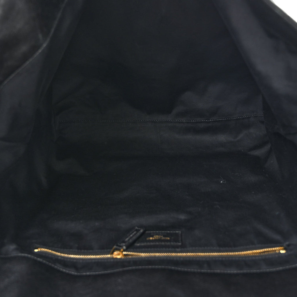 Lambskin Quilted Maxi Icare Shopping Tote Black