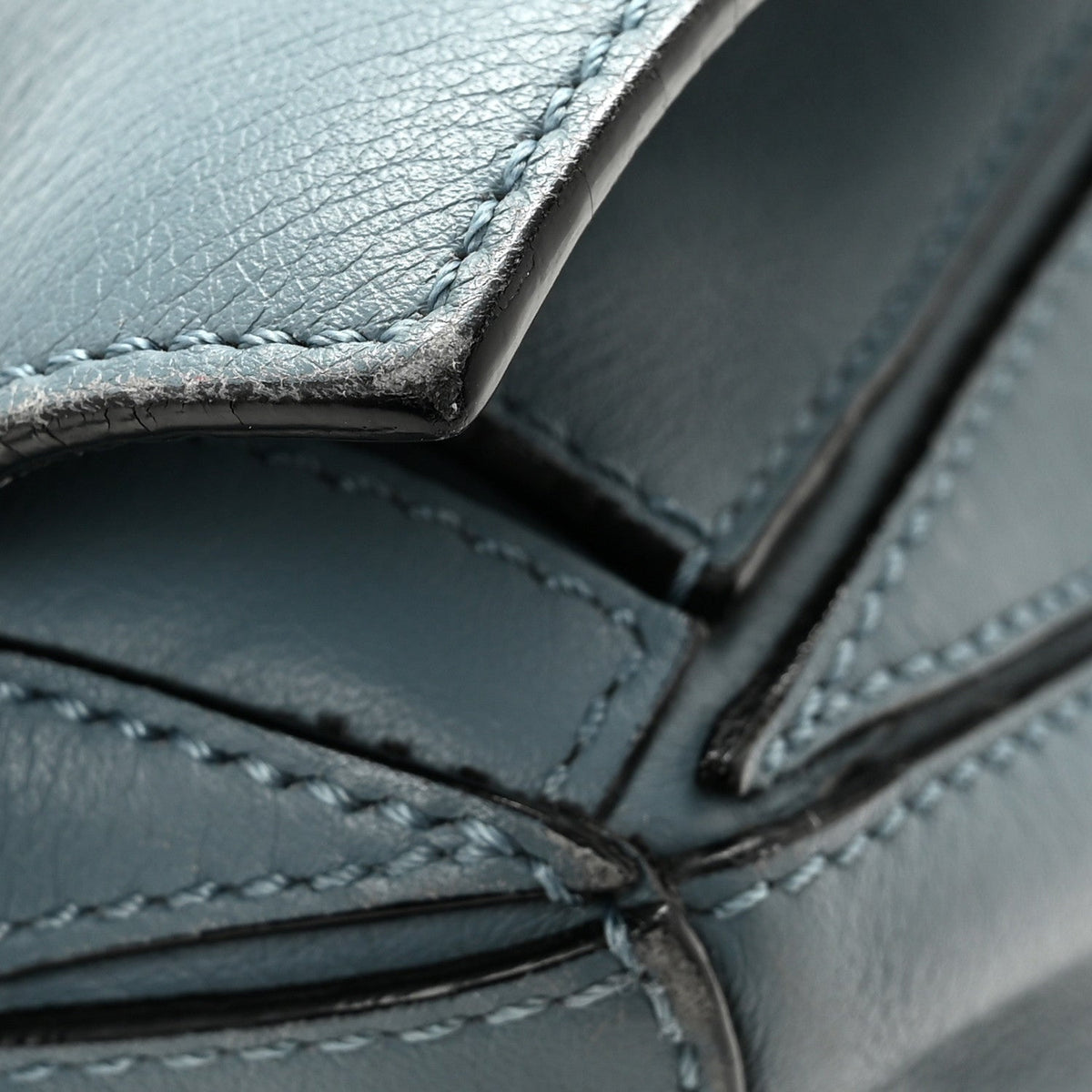 Calfskin Small Puzzle Bag Stone Blue
