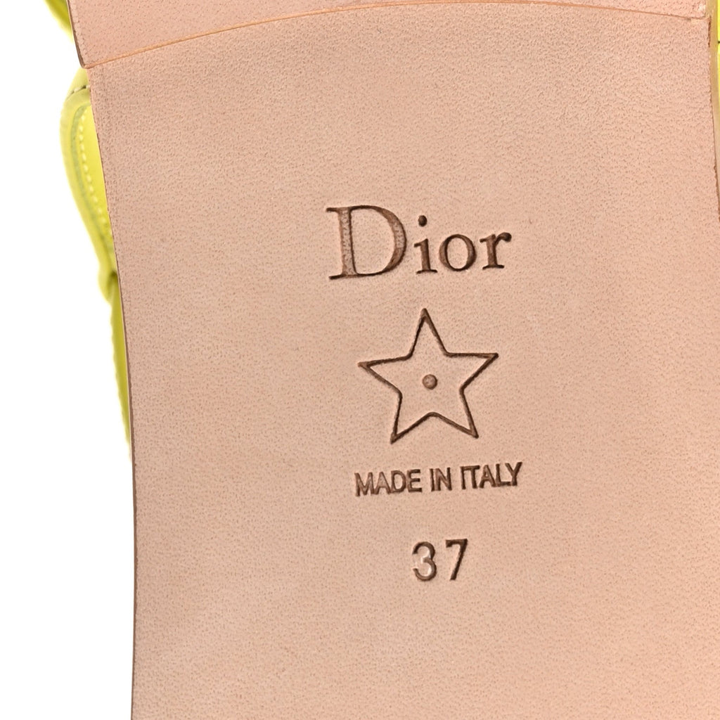 Calfskin C'est Dior Sandals 37 Yellow