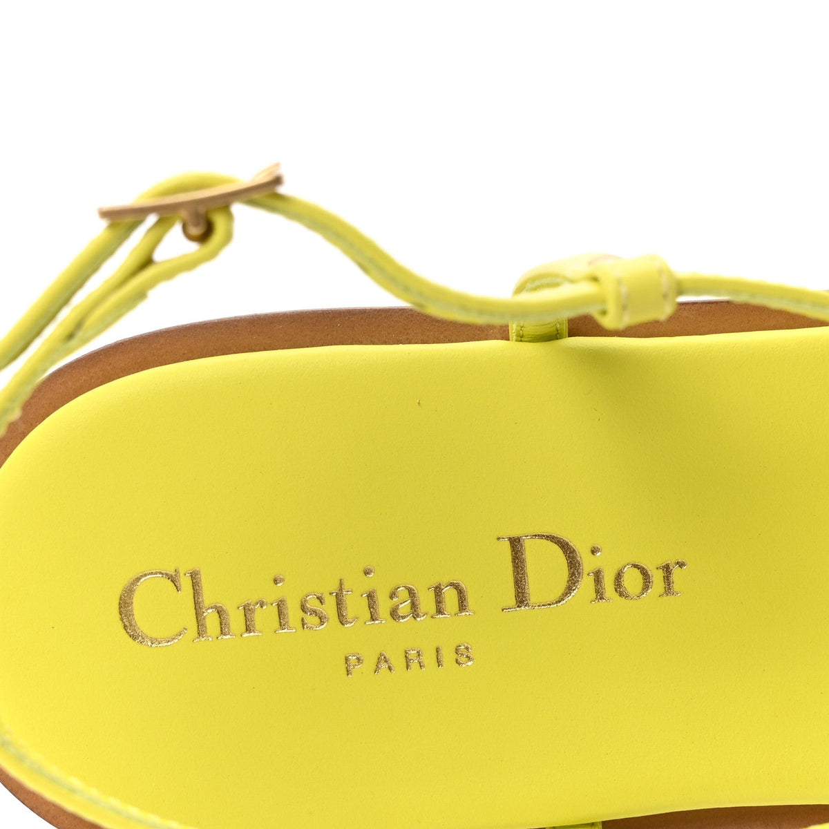 Calfskin C'est Dior Sandals 37 Yellow