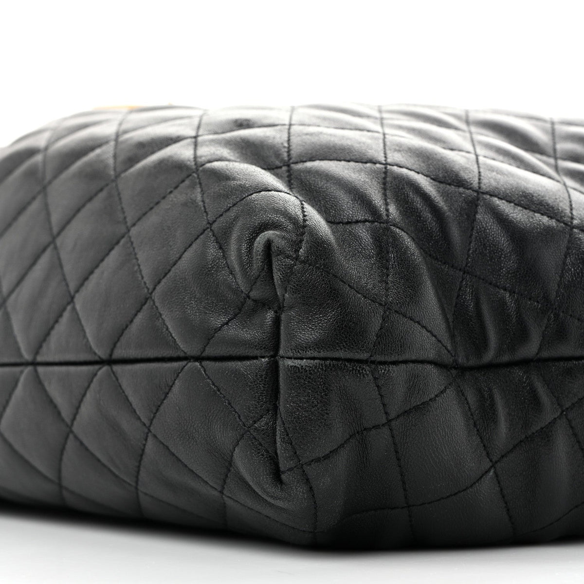 Lambskin Quilted Maxi Icare Shopping Tote Black