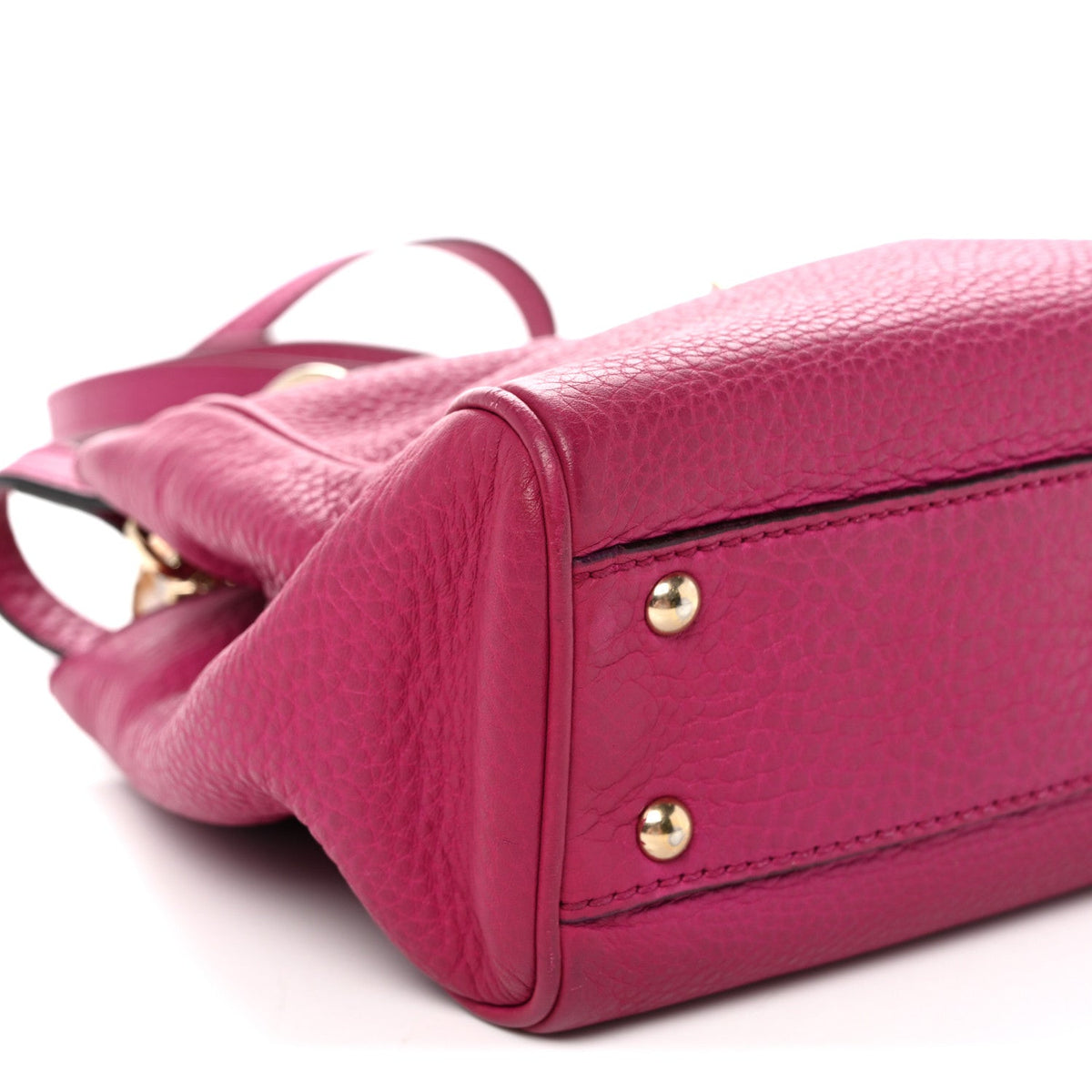 Calfskin Mini Bamboo Shopper Tote Bright Bougainvillea