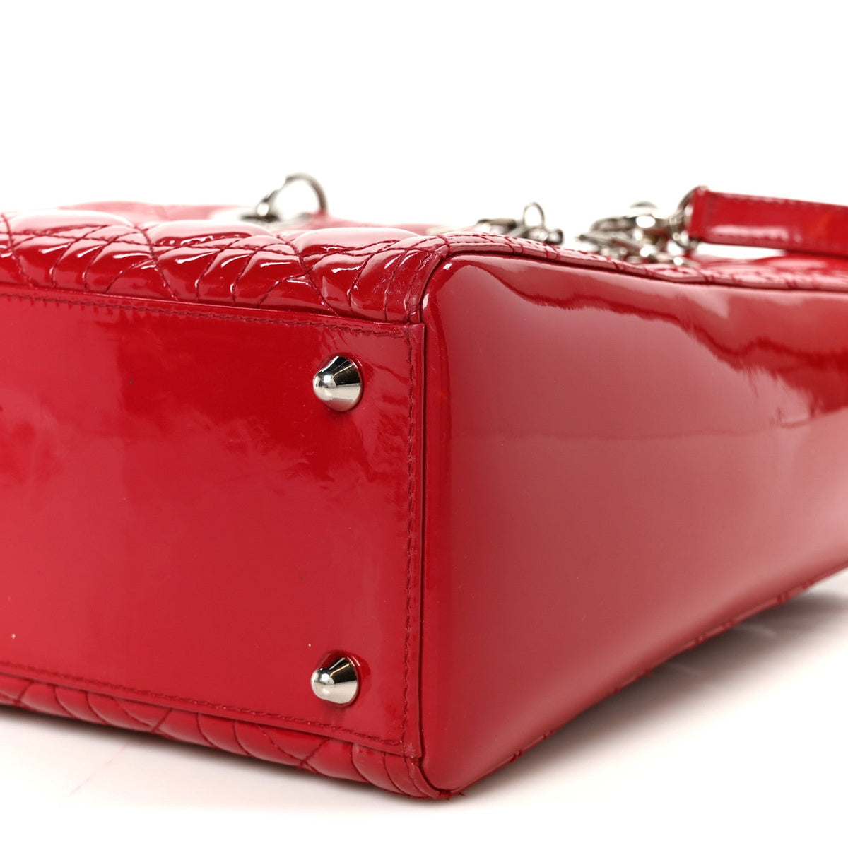 Patent Cannage Large Lady Dior Red