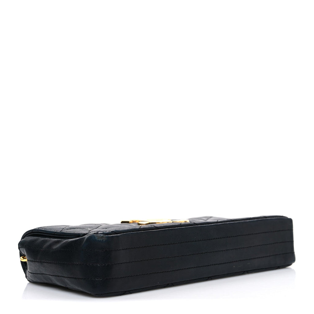 Lambskin Quilted Jumbo CC Small Single Flap Black