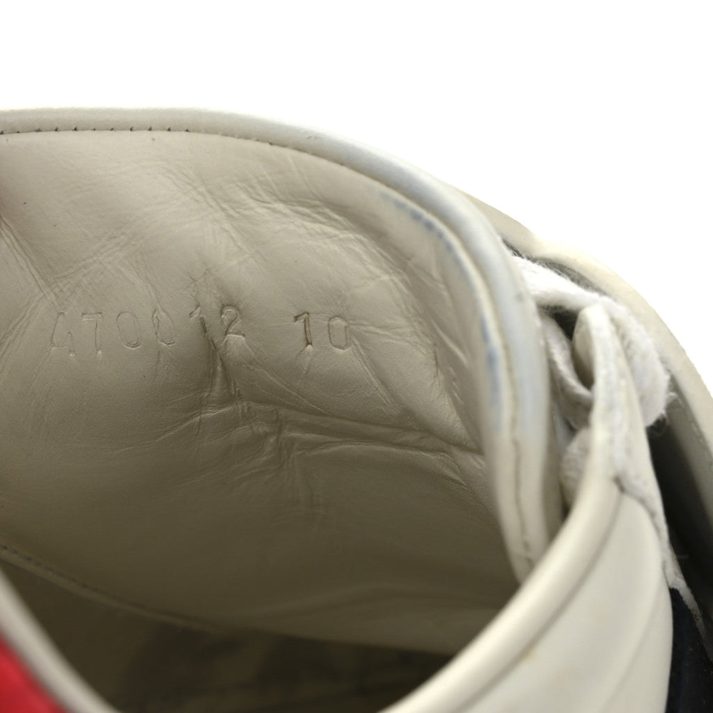 Calfskin Ayers Web Blind for Love Embroidered Mens Ace Sneakers 10 White
