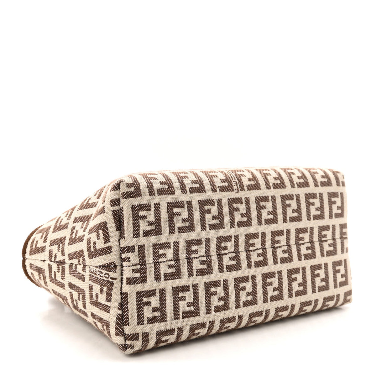Vitello Grace Jacquard FF Mini By The Way Top Handle Boston Bag  Gianduia Panna