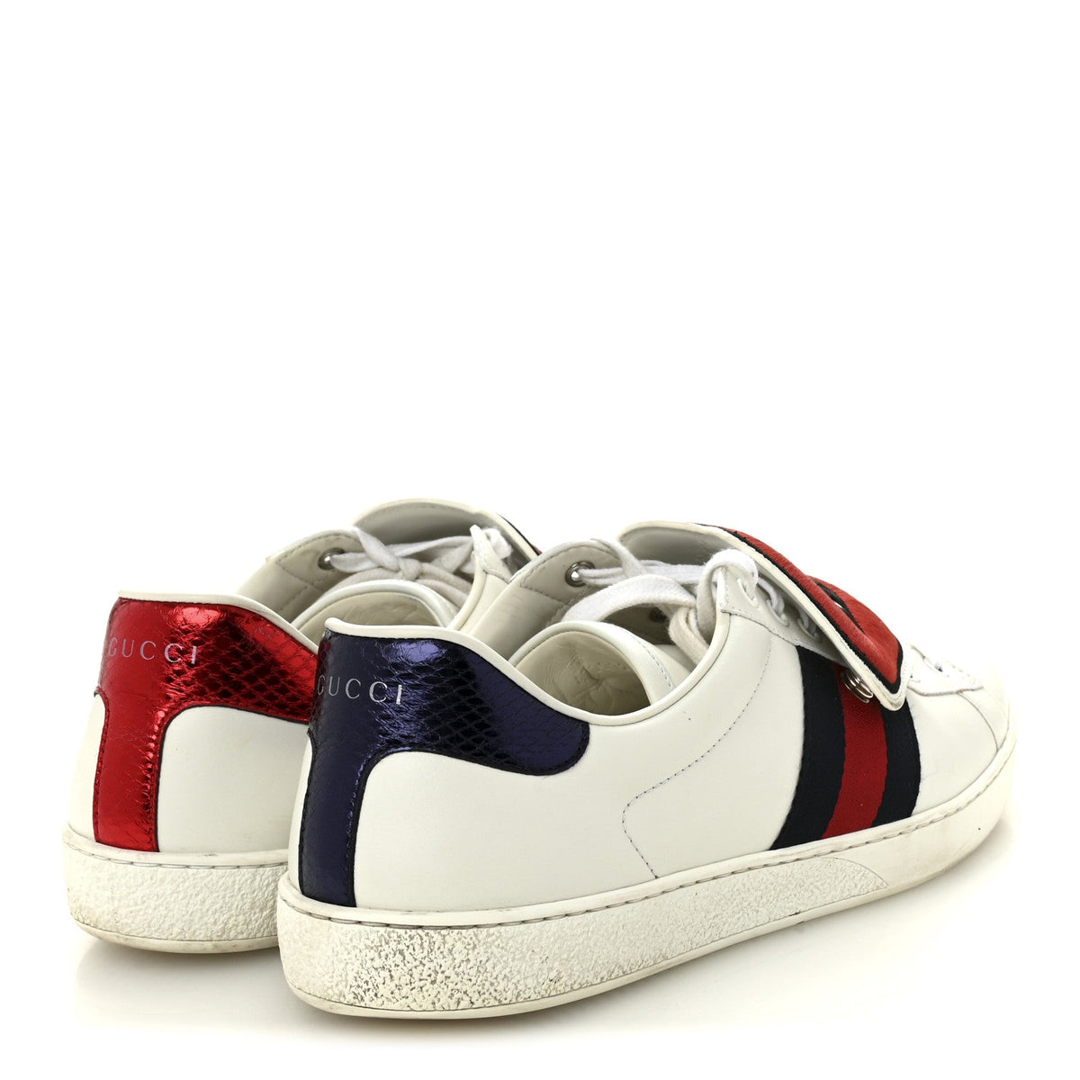 Calfskin Ayers Web Blind for Love Embroidered Mens Ace Sneakers 10 White