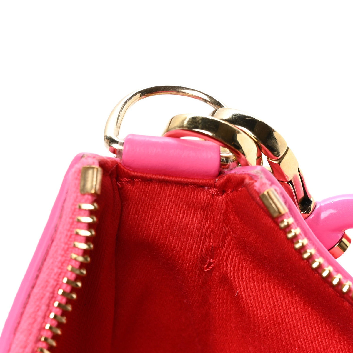 Calfskin Gomme Mini Loubila Chain Shoulder Bag Fluo Pink