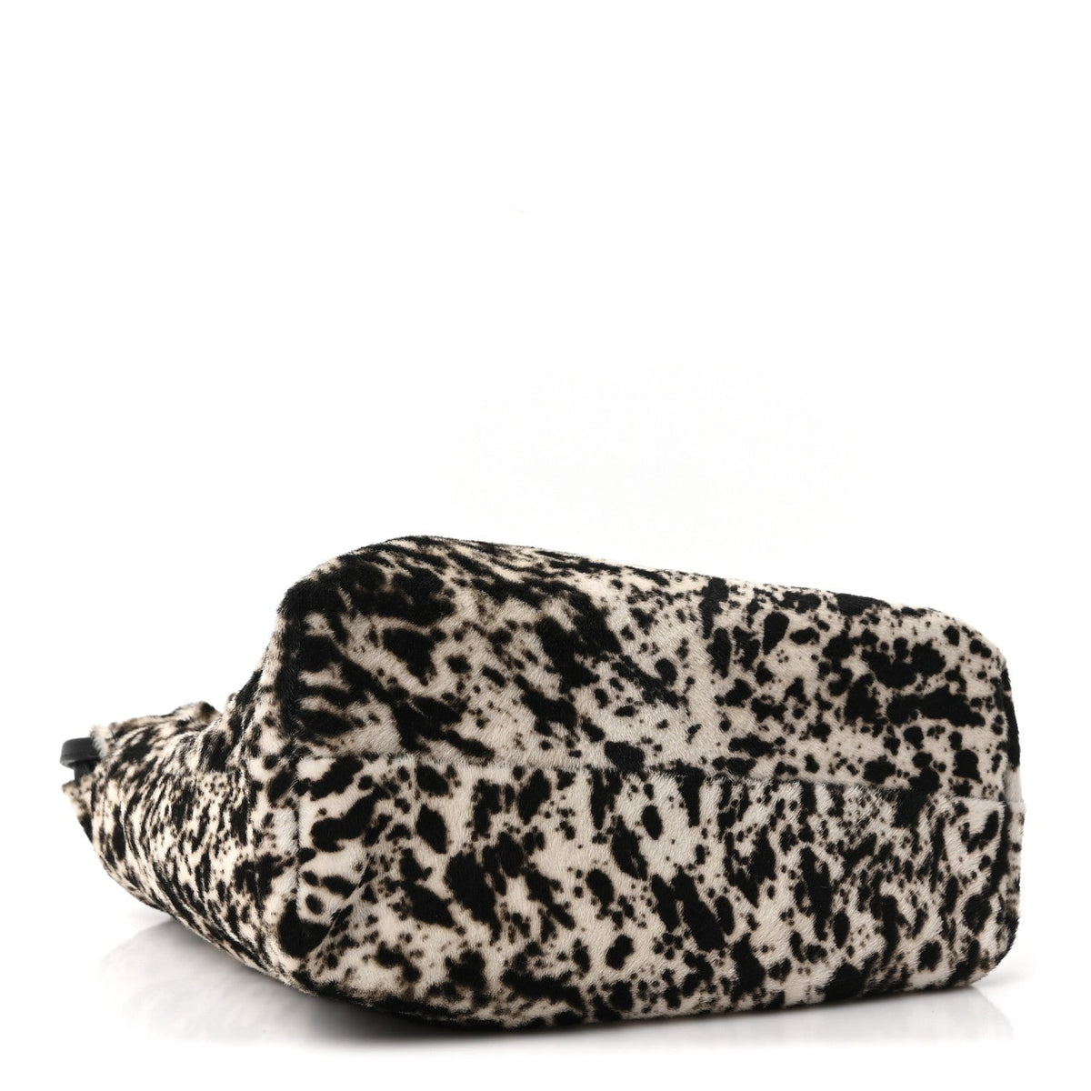Pony Hair Printed Chic Lady Shoulder Bag  White Black