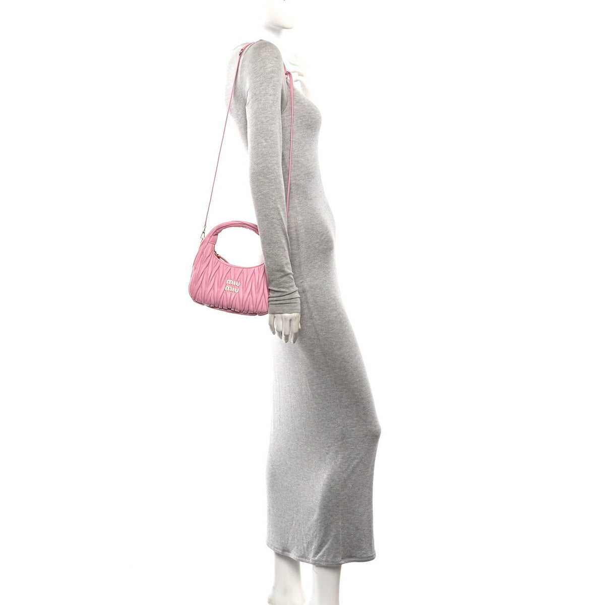 Nappa Matelasse Small Wander Hobo Alabastro