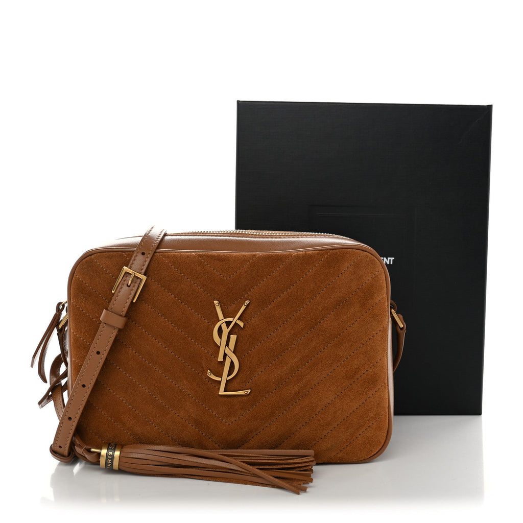 Suede Matelasse Monogram Lou Camera Bag Cinnamon