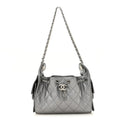 Metallic Caviar Quilted Mini Chanel 25 Handbag Anthracite