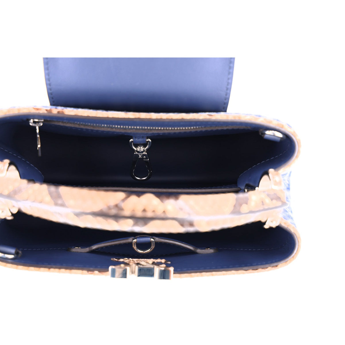 Tweed Sequins Snakeskin Capucines BB Blue