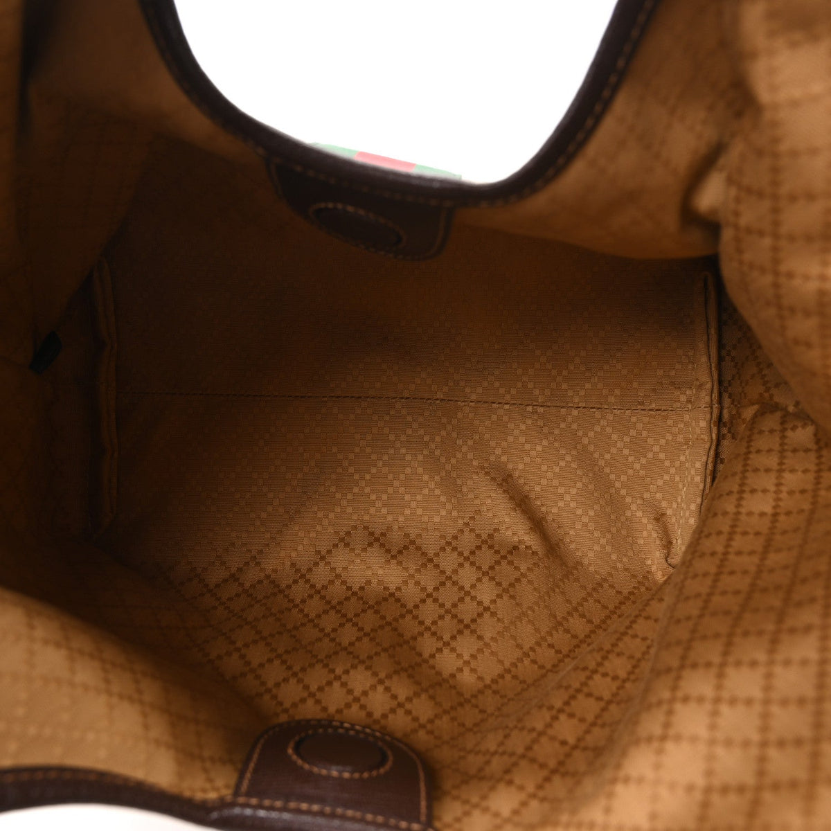 Varnished Monogram Web Small Giglio Tote Sand Dark Brown