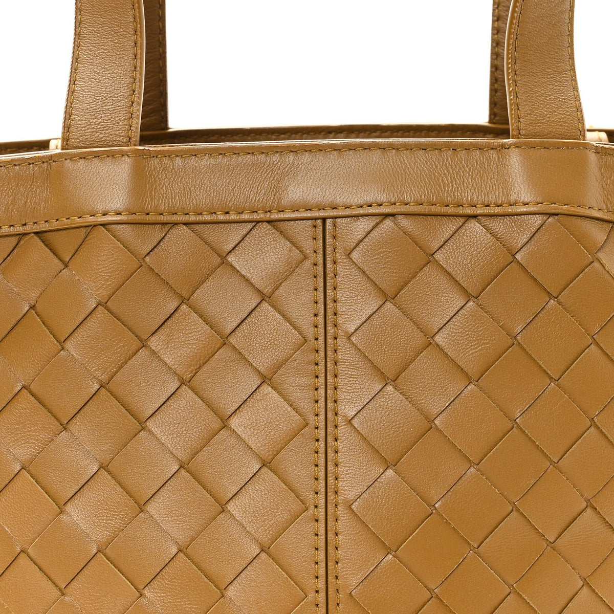 Nappa Intrecciato Small Flip Flap Tote Acorn Brass