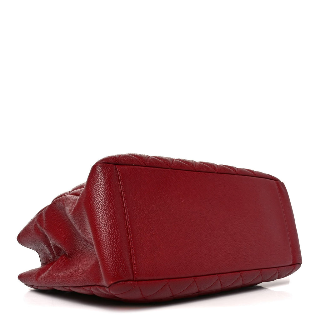 Caviar Quilted Grand Shopping Tote GST Red