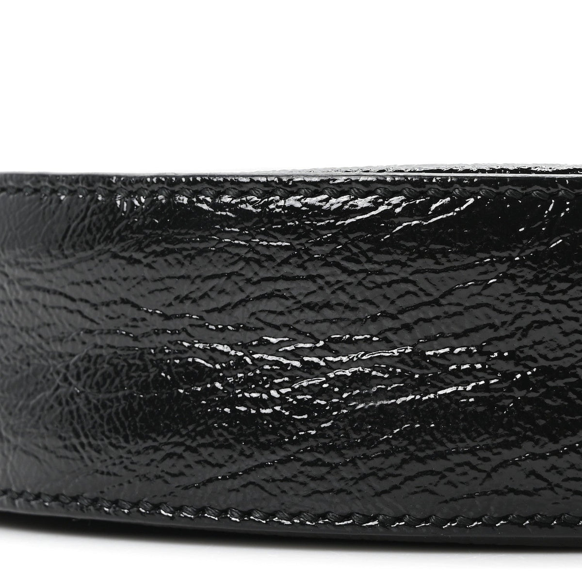 Suede Patent Web Mini Ophidia Round Shoulder Bag Black