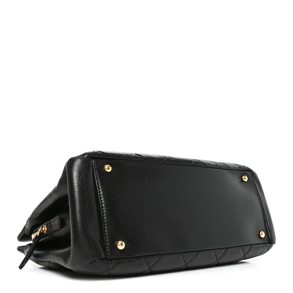 Caviar Quilted Timeless CC Soft Tote Black
