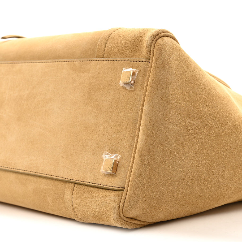 Suede Calfskin Medium New Luggage Beige