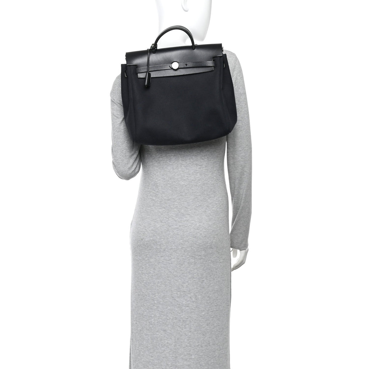 Toile Vache Calfskin Herbag 30 PM Backpack Black