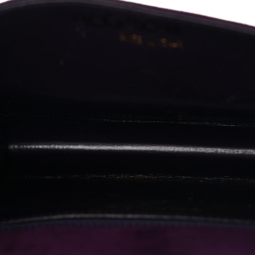 Suede CC Flap Clutch With Chain Purple