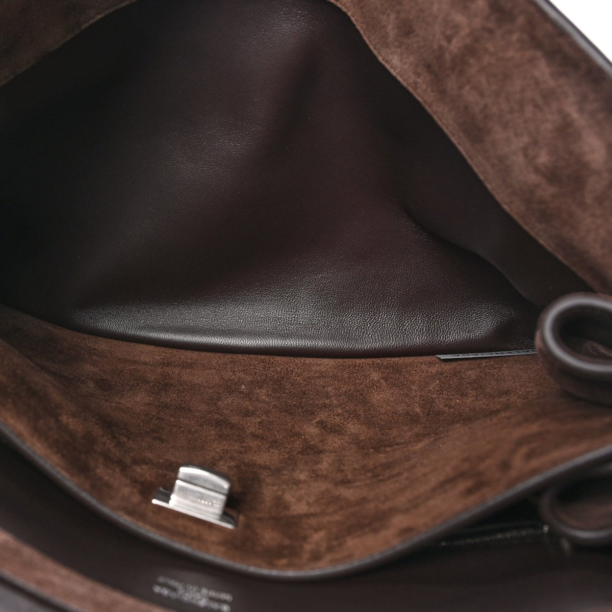 Waxed Suede Calfskin Medium Rodeo Top Handle Handbag Light Espresso