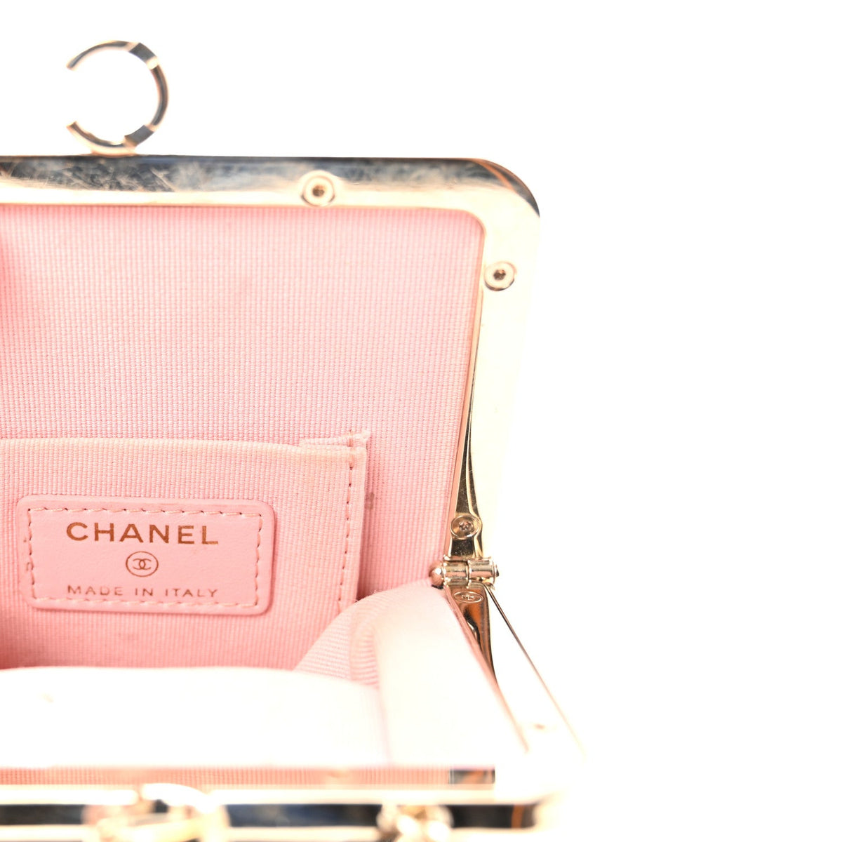 Lambskin Plexi Quilted CC Evening Clutch With Chain Black