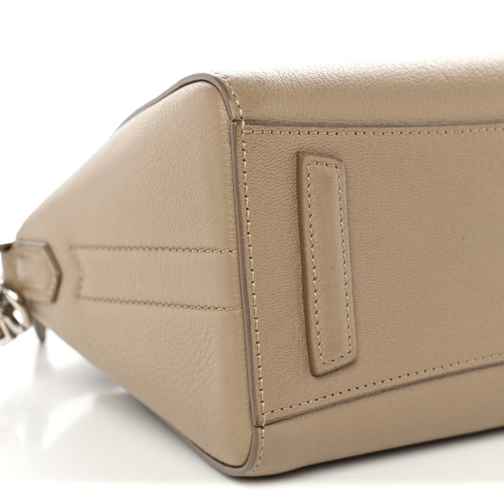 Sugar Goatskin Mini Antigona Beige Camel