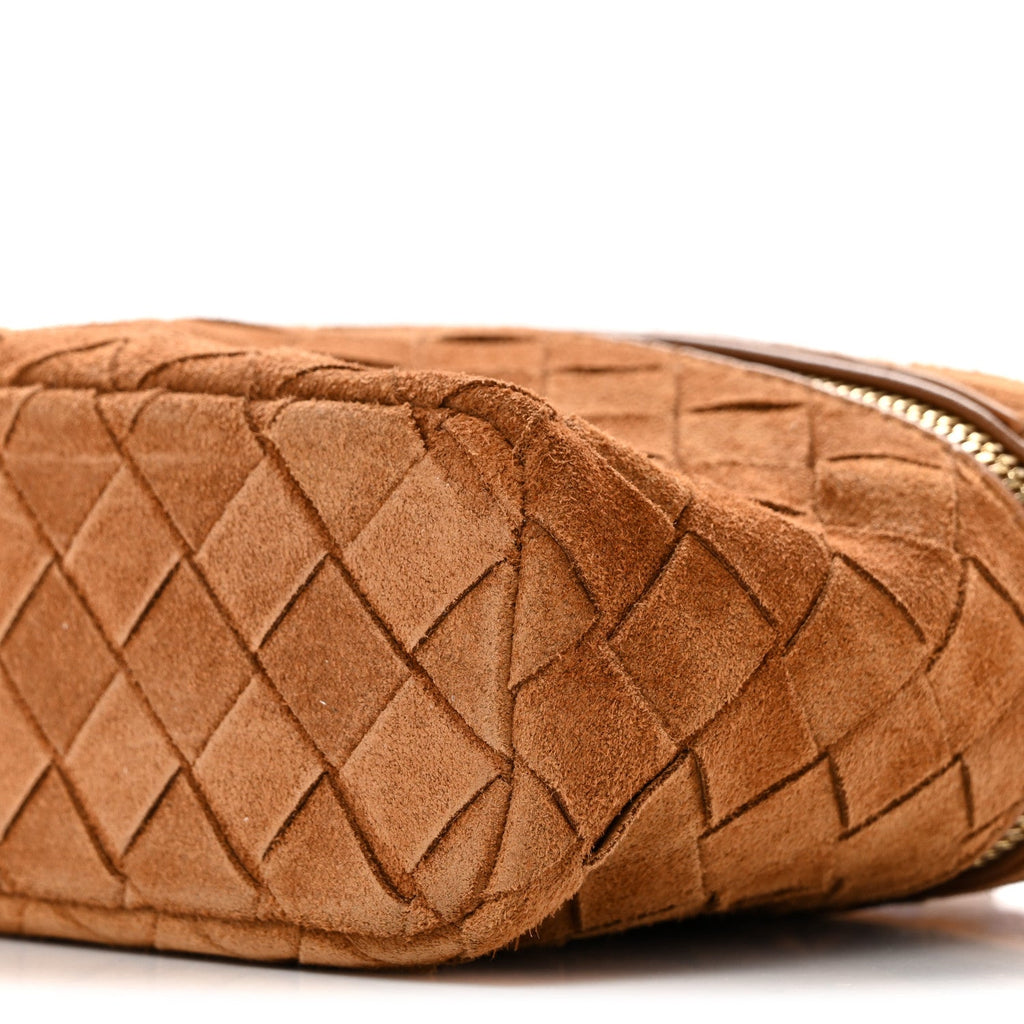 Suede Intrecciato Bang Bang Vanity Case Amber