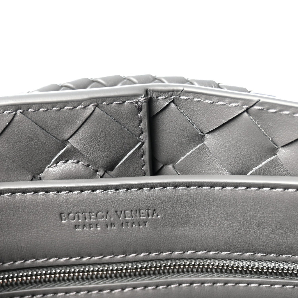 Suede Intrecciato Small Andiamo Shoulder Bag Graphite